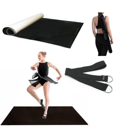 LeStage Dance Floor  Portable Dance Floor Mat with Stretch Strap  Controlled Slip Surface to Practice and Improve Dance Ballet Performance at Home, Studios, Stage  Kids & Adults 71" x 36.5"