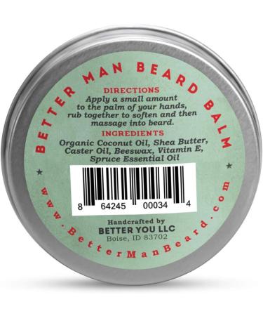 BETTER MAN BEARD Spruce Balm - 2 oz All-Natural Moisturizing Beard Balm with Essential Oils | International Shipping - Buy Online on GoSupps.com