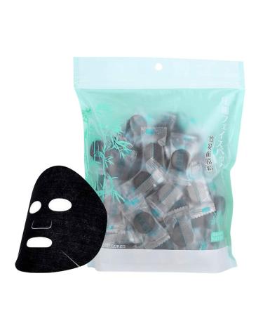 100 pieces compressed facial mask Beauty DIY new ultra -thin compression mask made of disposable mask paper made of black charcoal bamboo wood moisturizing and brightening