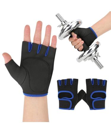 Demeras Outdoor Anti Slip Breathable Training Fitness Gloves Unisex Outdoor Weight Lifting Gloves Durable for Sports Fitness(Blue Black ) Blue black M