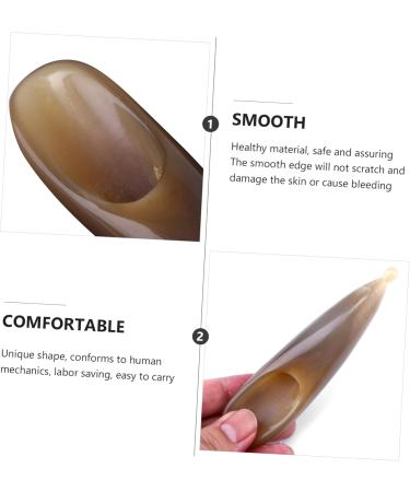 Minkissy Natural Horn Massage Scraper - Scalp & Back Massager Tool for Acupuncture & Relaxation - Buy Online on GoSupps.com