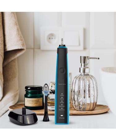 Tristan Auron Sonic Toothbrush - 55 000 Vibrations 60 Days Battery 5 Modes Travel Case & 6 Brush Heads - Best Electric Toothbrush Blue - Buy Online on GoSupps.com