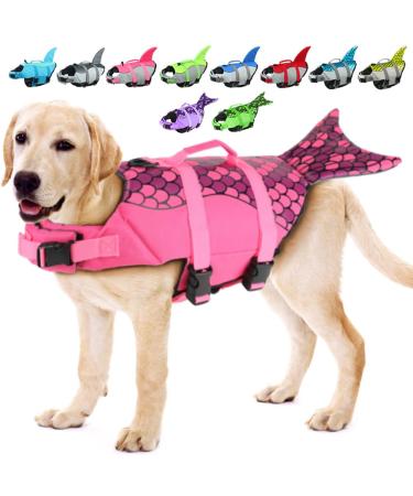 Emust Dog Life Vest Dog Life Jacket for Small Medium Large Dogs with Rescue Handle Flotation Vest Safety Lifesaver for Swimming Pool Beach Boating Water S S Pink - Buy Online on GoSupps.com