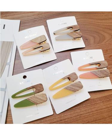 Geometric Green Hair Clips for Women - Stylish Wooden Hair Accessories - Buy Online on GoSupps.com