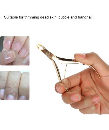 Stainless Steel Nail Cuticle Nipper Clipper Harder Skin Scissor Nail Manicure Tool Gold Flexible Control Toenail Pliers Suitable for Home Nail Salon Use - Buy Online on GoSupps.com