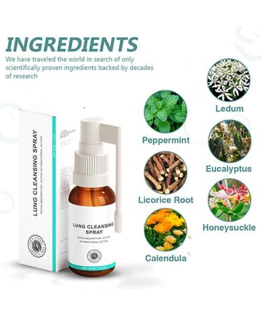 Herbal Lung Cleansing Spray Herbal Lung Cleansing Spray Herbal Lung Cleansing Spray Lung Health Spray Powerful Lung Support and Cleansing (1 Bottle) - Buy Online on GoSupps.com
