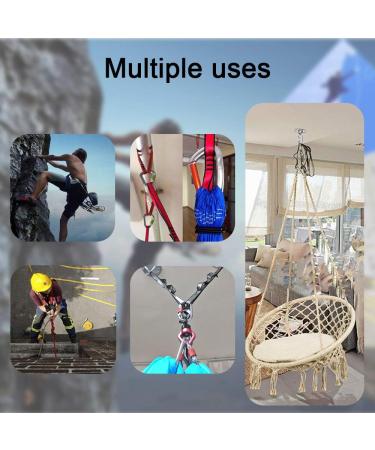 FOSER 2pcs Daisy Chains Yoga Hammock Extension Straps - Adjustable 23KN Nylon Climbing Sling for Fitness, Pilates, and Exercise - Gray - Buy Online on GoSupps.com