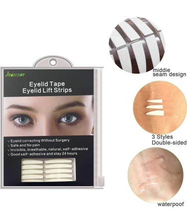 Double Eyelid Tape Stickers Eyelid Correcting Strips Instant Eyelid Lift Strips for Hooded Droopy Uneven Mono-eyelids Sticky on Both Sides - Buy Online on GoSupps.com