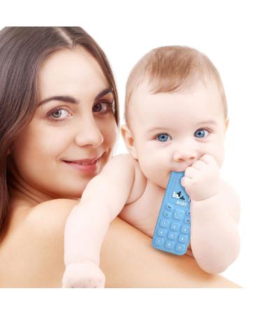 HOPEEYE 2 Pack Silicone Teething Toys for Babies 6-18 Months - BPA Free Chew Toys - Mobile Phone Shape - Sensory Toys Set (Black & Blue) - Buy Online on GoSupps.com