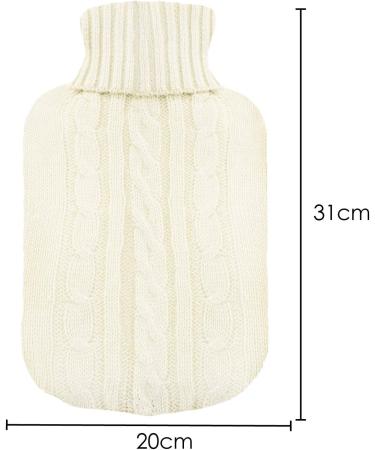 Creme Knitted Hot Water Bottle Cover - Winter Insulator & Accessories - Ideal Gift for Her | Xmas, Mother's Day, Valentine's Day - Buy Online on GoSupps.com