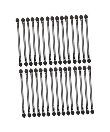 Baluue 30pcs Eye Makeup Black Eyeshadow Artificial Fiber Eye Shadow Applicator Wooden Handle