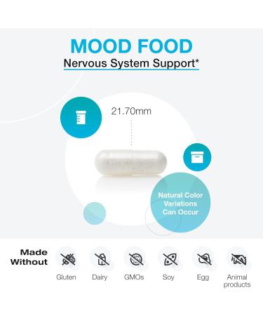 XYMOGEN Mood Food Supplement - Vegan Nervous System & Relaxation Support with Folate B12 B6 Magnesium 5-HTP & GABA (60 Capsules) - International Shipping Available - Buy Online on GoSupps.com