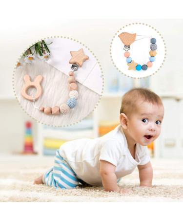 Ruby 6-Pack Natural Wood Pacifier Clips - Metal Animal Holder & Baby Accessories - Buy Online on GoSupps.com