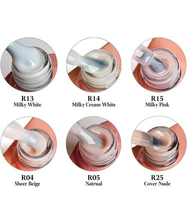 FZANEST Builder Base Gel Set Sheer Milky Pink and Nude Gel Nail Polish Brush On Builder Base Gel In a Bottle Led UV Soak Off Natural Gel Polish Kit (37) Set-37 - Buy Online on GoSupps.com