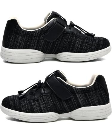JBTNBX Women's Extra Wide Diabetic Shoes - Lightweight Adjustable Closure - Arthritis & Edema Sneakers - Size 9 Black/Gray - Buy Online on GoSupps.com