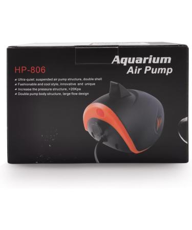 Fedour 4W Quiet Aquarium Air Pump - Dual Output Oxygen Pump for 50-700L Fish Tanks with LED Decor & All Accessories - Buy Online on GoSupps.com