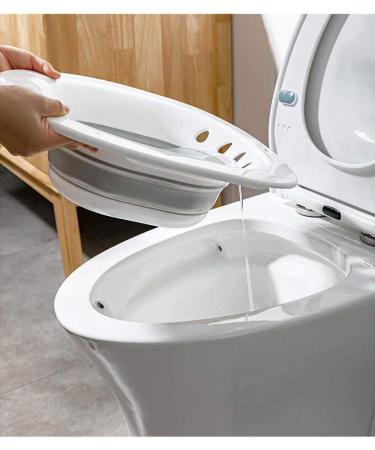 Sitz Bath for Pregnant Women & Postpartum Hemorrhoids - Wangzi Foldable Hangable Toilet Seat (Gray) - Buy Online on GoSupps.com