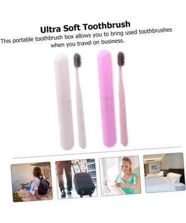 TOVINANNA 6-Piece Travel Toothbrush Set - Kids & Adults Toothbrushes with Containers for Gum Care & Long Handle Toothpaste - Buy Online on GoSupps.com