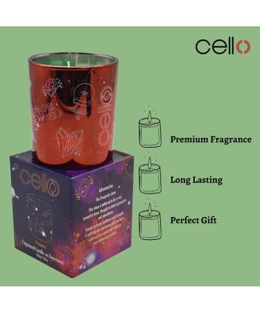 Celestial Scented Candle with Aventurine Gemstones | Metallic Candle with Green Crystals | Ideal Gift for Men and Women - Buy Online on GoSupps.com