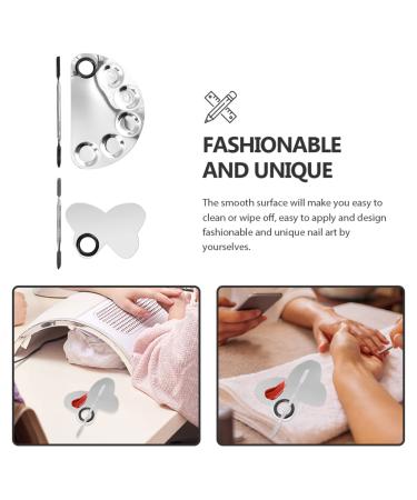 Buy Ipetboom Nail Color Mixing Palette Set - 2 Sets Stainless Steel Makeup Tool Kit for Artists - Perfect for Nail Polish & Oil Paint - Buy Online on GoSupps.com