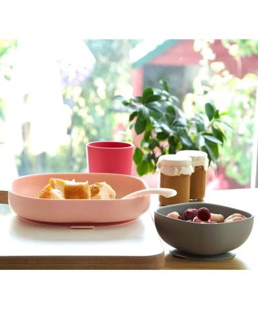 Baba Silicone Feeding Set - Plate, Bowl, Cup, Spoon - Strong Suction Pad - Pink - Baby & Children - 4 Piece Meal Set - Buy Online on GoSupps.com