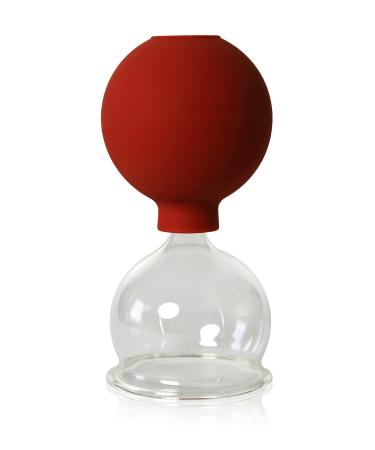 Cupping glass with suction ball 55mm for professional medical fireless cupping hand -blown hand -blown cupping glass cupping glasses Lauschaer glass The original
