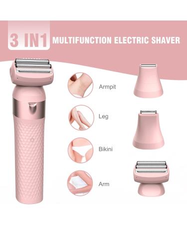 Buy SCDOM 3-in-1 Electric Intimate Razor for Women - Perfect for Bikini Zone Arms Legs & Armpits - Non-Slip Handle & Double Float Foils - Pink - Buy Online on GoSupps.com