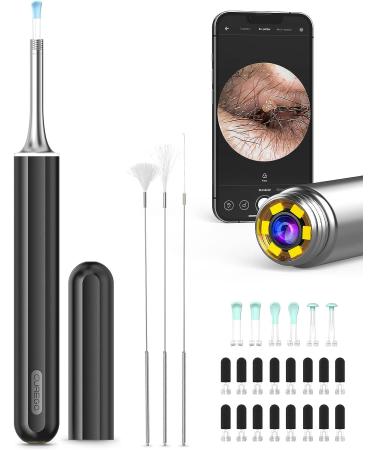 1080P HD Ear Camera with 6 LED Lights & Wax Remover for iPhone Android - Waterproof IP67 Ear Wax Removal Cleaner - Black (Gift: FACE Clean) - Buy Online on GoSupps.com