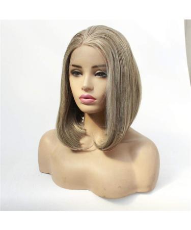 Short Straight Front Lace Wig for Women - Soft Chemical Fiber Hair with Adjustable Buckle - International Shipping Available - Buy Online on GoSupps.com