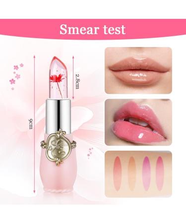 LOPHE Clear Flower Jelly Lipstick 6Pcs Magic Temperature Color Change Lip Balm Long Lasting Moisturizing Lip Gloss Set Nutritious Crystal Lip Stick Makeup Set Great Gift for Women and Girl 6 Pcs - Buy Online on GoSupps.com