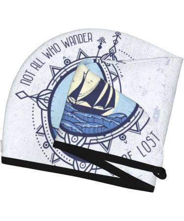 Not All Who Wander are Lost Microfiber Hair Towel - Soft Super Absorbent Coral Velvet Wrap for Long Curly & Thick Hair - Buy Online on GoSupps.com
