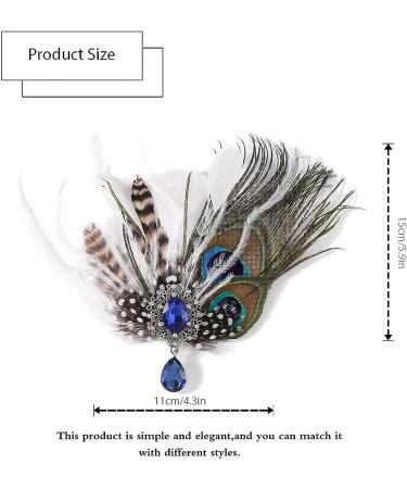 GENBREE 1920s Gatsby Flapper Feather Headpiece with Rhinestone Accent - Women's Cocktail Head Accessories - Buy Online on GoSupps.com