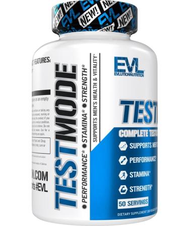 Evlution Nutrition TestMode - Ultimate Testosterone Support Supplement for Men's Health & Vitality - 50 Servings 100 Veggie Capsules - Boost Performance Stamina & Strength - Buy Online on GoSupps.com