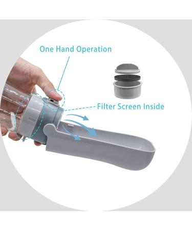 Portable Foldable Dog Water Bottle (430ml) - Gray - Ideal for Travel Hiking & Outdoor Pet Adventures - Buy Online on GoSupps.com