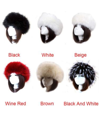 Women's Black Synthetic Fur Headband - Warm & Adjustable Fashion Ear Protector for Outdoor Sports Hiking & Skiing - Buy Online on GoSupps.com