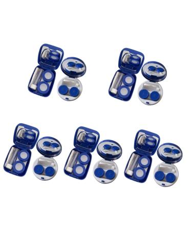 Healeved case contact lens solution bottle 10 pieces color make-up container made of plastic organizer box plastic container-case case cosmetic holder for travel blue simple tweezers 7.5x7.5cmx5pcs bluex5stk