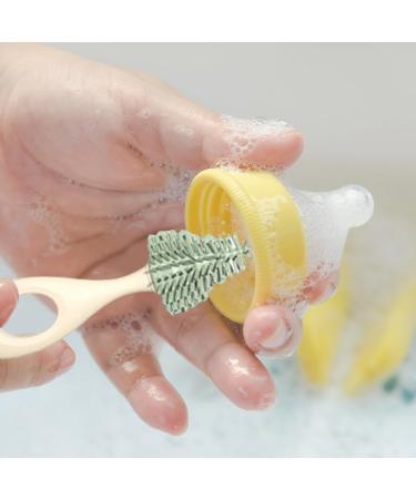 4Pcs Baby Bottle Brush Set | Teat & Bottle Cleaner with Stand | Food Grade Silicone | BPA-Free & Odor-Free | Fast Drying & Foaming Brush - Buy Online on GoSupps.com