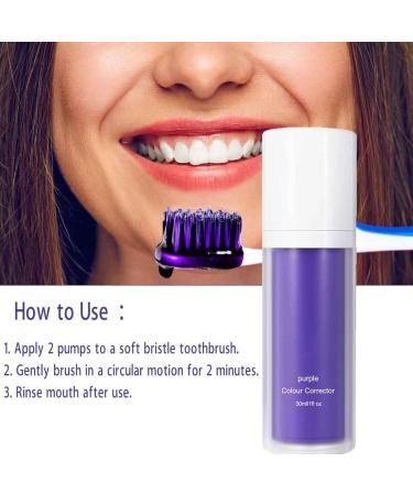 Purple Teeth Whitening Toothpaste | V34 Color Corrector for Bright White Teeth | Stain Removal & Yellow Color Reduction - Buy Online on GoSupps.com