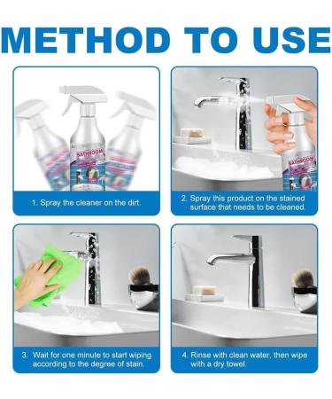 Civilvivid Stubborn Stains Cleaner 60ml/2.02fl.oz Luckydogss Powerful Stubborn Stains Cleaner Luckydogss Bathroom Foaming Cleaner Powerful Descaling Cleaning Agent for Bathroom (3pcs) - Buy Online on GoSupps.com