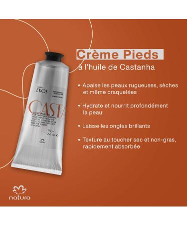 Natura Ekos Castanha Foot Cream - 100% Vegan Nourishing Moisturizer for Dry Rough & Cracked Feet - 75g - Buy Online on GoSupps.com