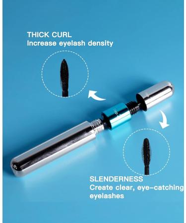 Mirora 2-in-1 Waterproof Mascara for Natural Lengthening and Thickening - 4D Silk Fiber Formula for 5x Longer Lashes - Won't Clump, Lasts All Day - Dark Cyan (1 Pack) - Buy Online on GoSupps.com