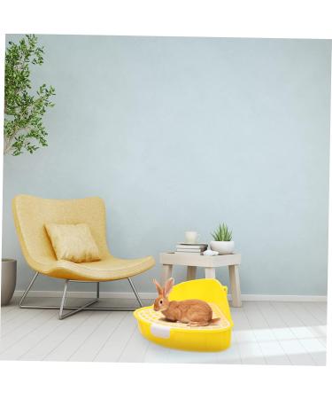 HANABASS Box Rabbit Toilet Hamster Litter Guinea Pig Toilet Potty Train Rabbit Hamster Sand Litter Plastic 25X19X10CM Yellow - Buy Online on GoSupps.com