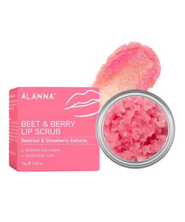 Beet and Berry Lip Scrub Brightens Lips & Boosts Collagen Exfoliate dry and dead skin Nourished with Delicious Beetroot Beetroot & Strawberry 15 gm