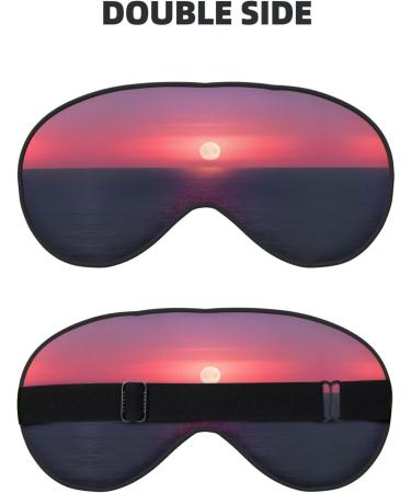 Bright Moon at Sea Double-Sided Eye Mask - Soft Light Blocking Hippie Print for Enhanced Sleep Quality | International Shipping Available - Buy Online on GoSupps.com