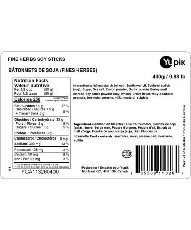 Yupik SOYA Sticks (Garden Herb) Crunchy Snack 0.4Kg 400 g (Pack of 1) - Buy Online on GoSupps.com
