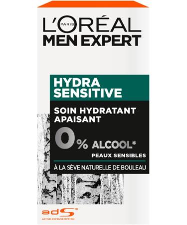 L'Or al Men Expert - Soothing Moisturizing Face Care for Men - 24H Hydration - Enriched with Natural Birch Sap - Alcohol-Free - For Sensitive Skin - Hydra Sensitive - 50 ml - Buy Online on GoSupps.com