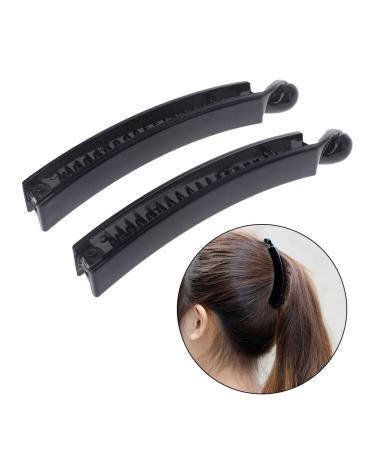 Lyguy Banana Hair Sponge & Clips - 2 Pcs 10 cm Black Square Hair Holders for Ponytails - Buy Online on GoSupps.com