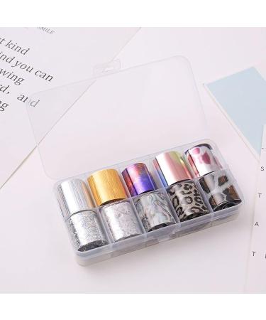 Warm Girl Nail Art Foil Glue Gel with Mix Foil Stickers Set 2PCS 8ML Nail Foil Glue 20 Rolls Foil Stickers DIY Transfer Foil Nail Art Decoration 32 - Buy Online on GoSupps.com