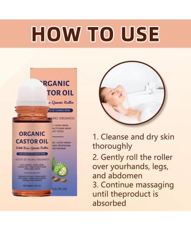 LAKPYN 50ml organic castor oil with quartz roller organic castor oil roll on gently nourishes the skin - Buy Online on GoSupps.com