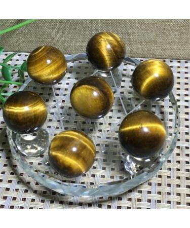 Pedestal of Seven Star Array Natural Tiger Eye Quartz Crystal Ball Beautiful Natural Crystal Stone QINTINYIN Full of Texture A set of